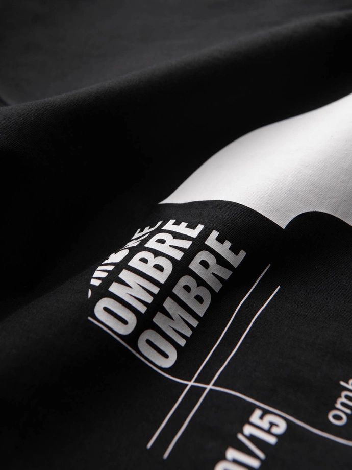Men's printed cotton t-shirt - black V3 OM-TSPT-0166