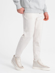 Men's sweatpants joggers on elastic with stitching - white V4 OM-PASK-0142