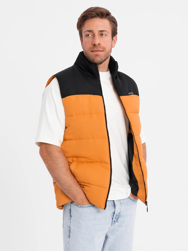 Men's quilted vest - mustard V36