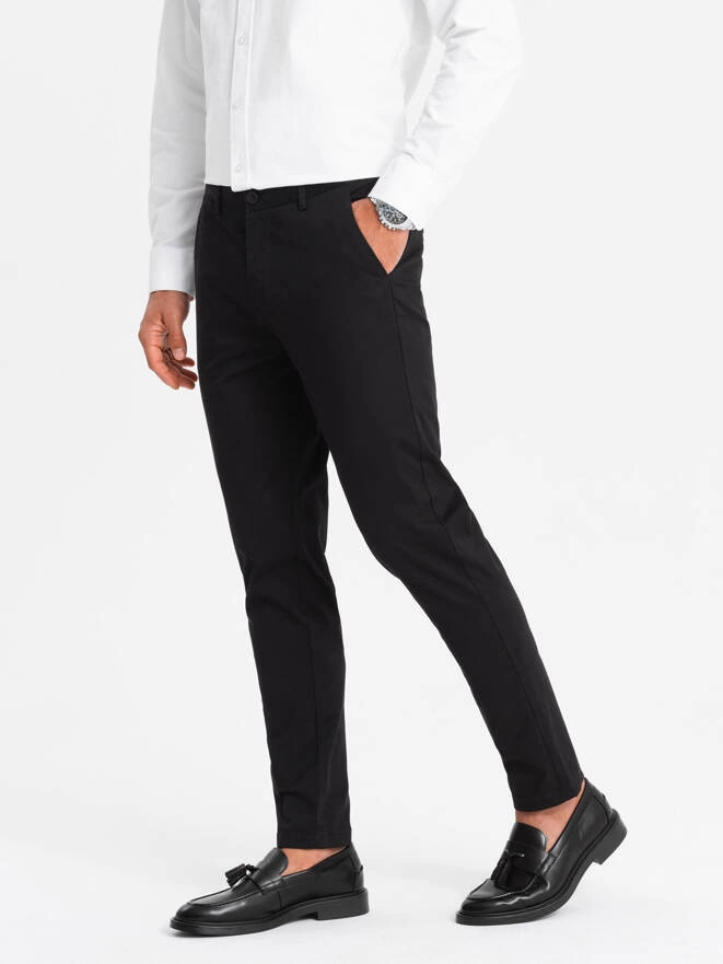 Vyriškos uniforminės kelnės REGULAR FIT chinos - juodos spalvos V5 OM-PACP-0183