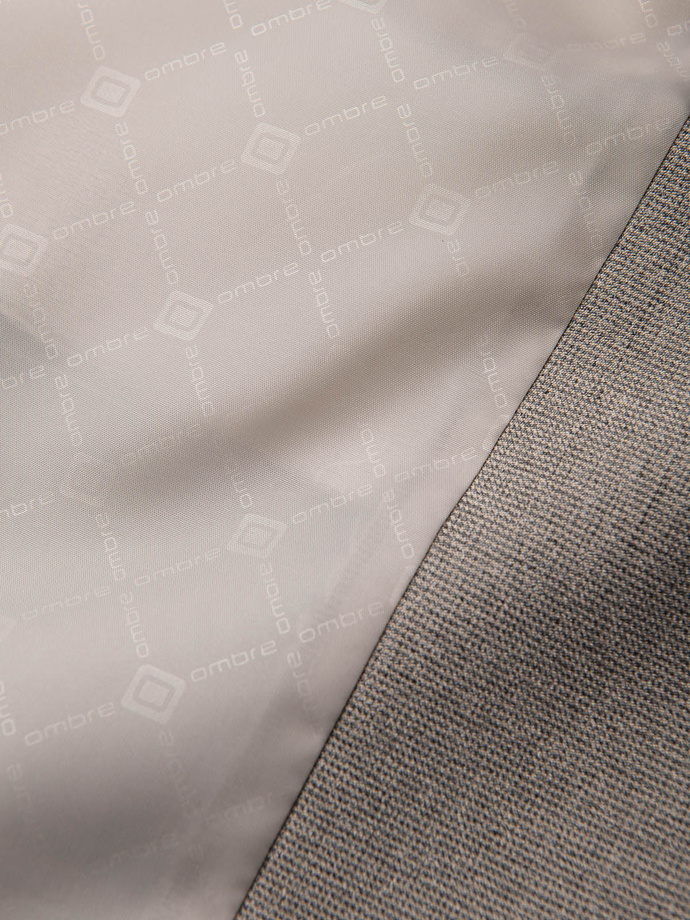 Pánské elegantní sako s ozdobnými knoflíky na manžetách - béžové V3 OM-BLZB-0114