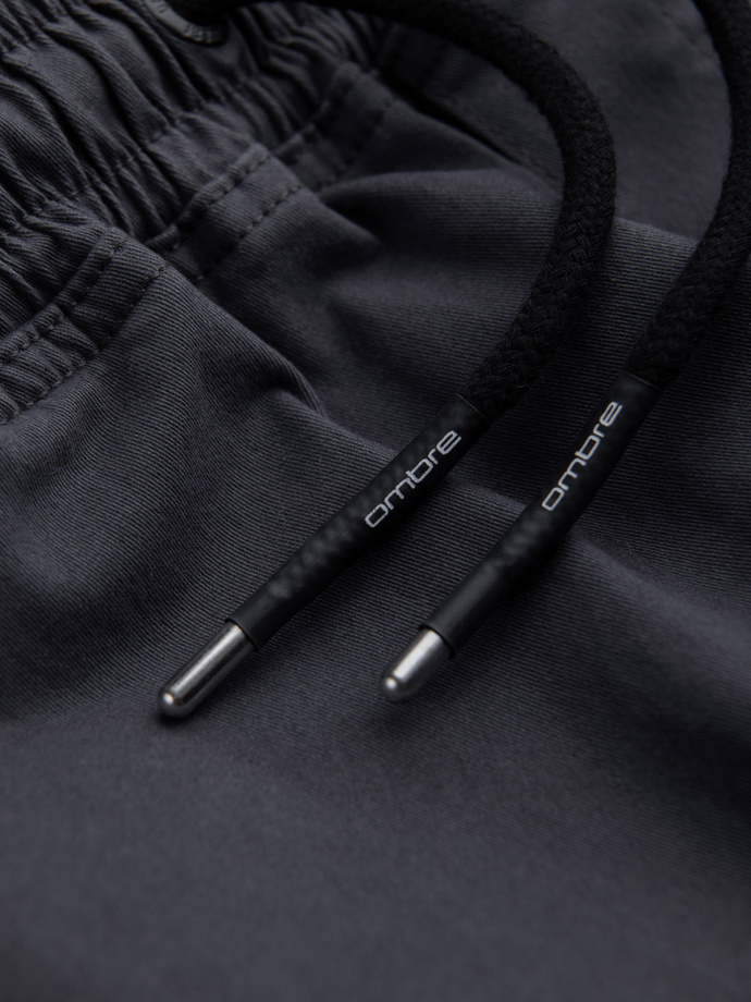 Pánské kalhoty JOGGER s cargo kapsami na zip - grafitová V3 OM-PAJO-0125