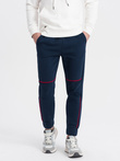 Pantaloni de trening pentru bărbați cu cusături contrastante - albastru marin V4 OM-PASK-0145