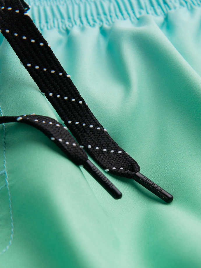 Pantaloni scurți de baie cu efect ombre pentru bărbați - turcoaz deschis V19 OM-SRBS-0125