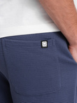 Pantaloni de trening bărbătești din țesătură ottoman - albastru închis V2 OM-PASK-0129