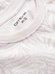 Tricou bărbătesc cu imprimeu complet în frunze de palmier - bej deschis V1 OM-TSFP-0182
