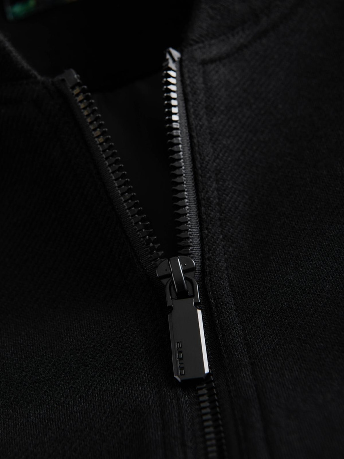 Men's raglan sleeve bomber jacket - black V1 OM-JANP-0159
