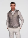 Men's minimalist coat with detachable vest - ash V6 OM-COLC-0139