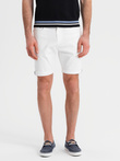 Men's denim classic shorts with rolled up leg - white V1 OM-SRDS-0162