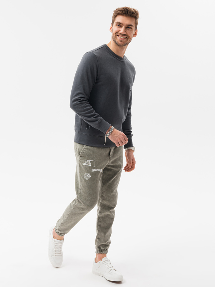 Men's plain sweatshirt - dark grey B978