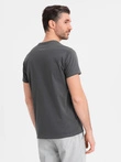Pánske klasické bavlnené tričko BASIC - graphite V15 OM-TSBS-0236