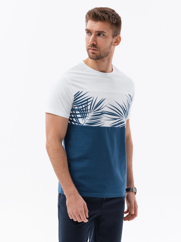 Men's printed t-shirt - dark blue V13 S1641