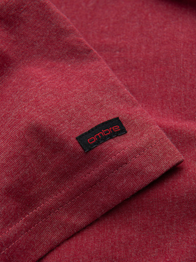 Tricou pentru bărbați cu decolteu rotund - roșu V1 OM-TSCT-0155