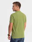 Men's pique knit polo shirt - olive V21 S1374