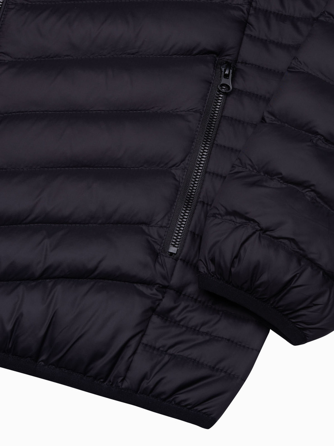 Men's mid-season quilted jacket - black C528