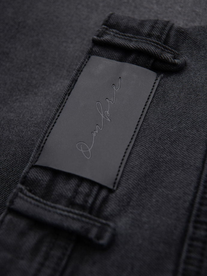 Vyriški klasikinio kirpimo džinsiniai šortai - juodi V4 OM-SRDS-0171