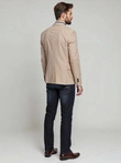 Elegantiška vyriška SLIM FIT striukė su rayonu - smėlio spalvos V2 OM-BLZB-0135