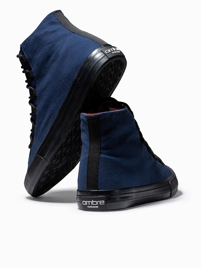 Pánske tenisky z kombinovaných materiálov - navy blue V3 OM-FOTH-0143