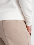 Pantaloni de trening structurați din tricot pentru bărbați CARROT - bej V2 OM-PASK-0143