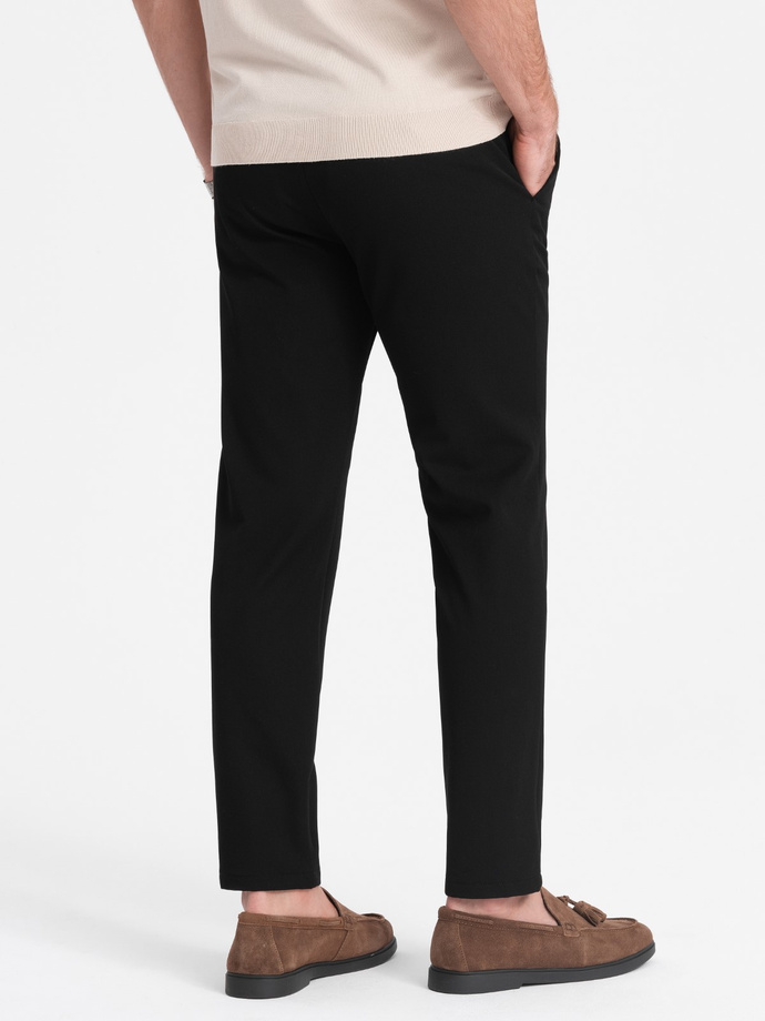 Pánské elegantní chino kalhoty SLIM FIT - černé V4 OM-PACP-0191