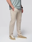 Vyriškos sportinės kelnės be pamušalo - šviesiai smėlio spalvos V1 OM-PABS-0206