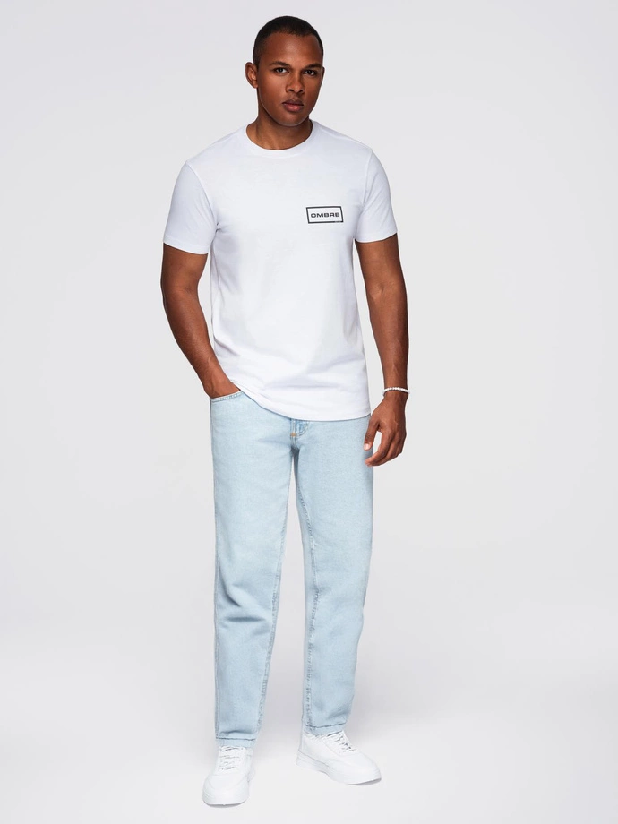 Vyriški trikotažiniai marškinėliai REGULAR kirpimo - balti V1 OM-TSPT-0231