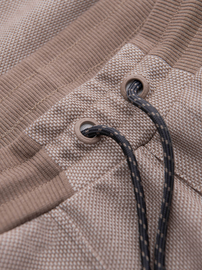 Vyriškos trikotažinės megztos kelnės - kavos spalvos V2 OM-PASK-0211