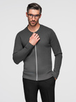 Men's plain zip sweater - graphite V2 OM-SWZS-0146