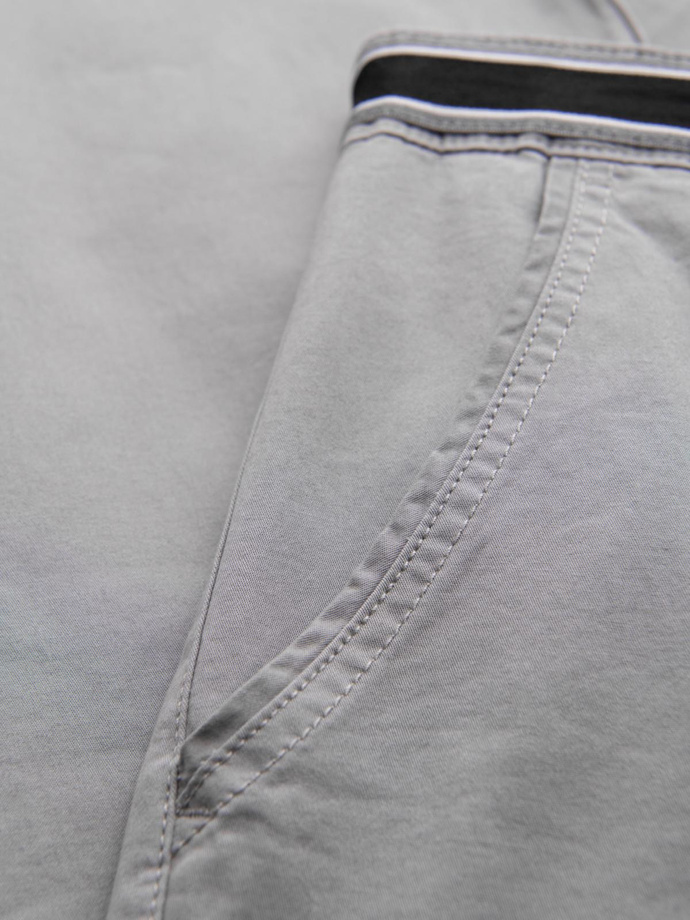 Pantaloni chino pentru bărbați cu talie decorativă - gri V6 OM-PACP-0118