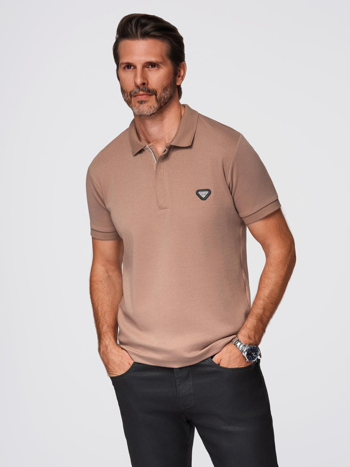 Tricou polo din tricot Pique - ecrue V7 S1746