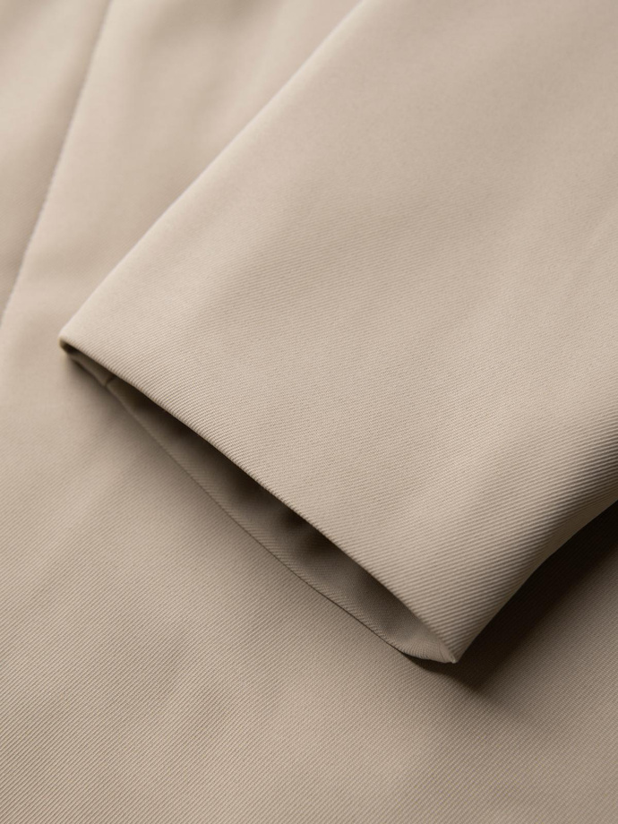 Minimalistinis vyriškas paltas su nuimama liemene - smėlio spalvos V1 OM-COLC-0139