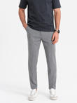 Men's classic cut pants in a delicate check - grey V3 OM-PACP-0187