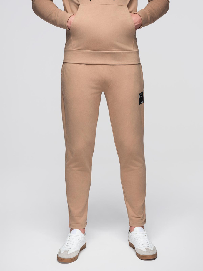 Men's sweatshirt set hoodie + sweatpants - brown V3 Z107