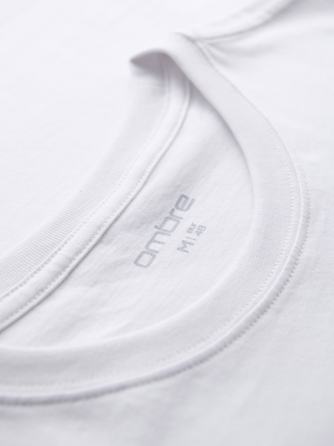 Tricou tricotat imprimat cu croială REGULARĂ pentru bărbați - alb V1 OM-TSPT-0231