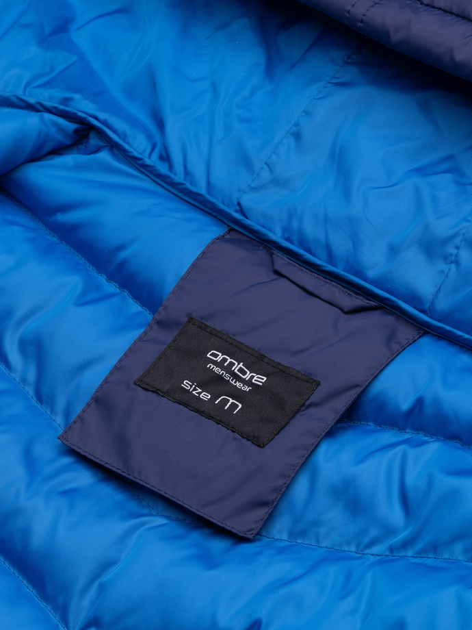 Pánská prošívaná sportovní bunda - modrá V4 OM-JALP-0118