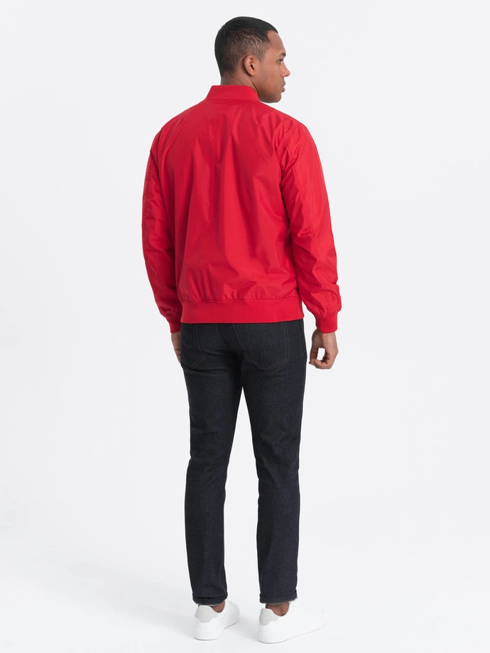 Men's bomber jacket seamed - red V14 OM-JANP-0115