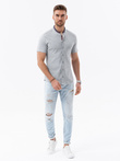 Men's short sleeve knit shirt - grey V5 K543