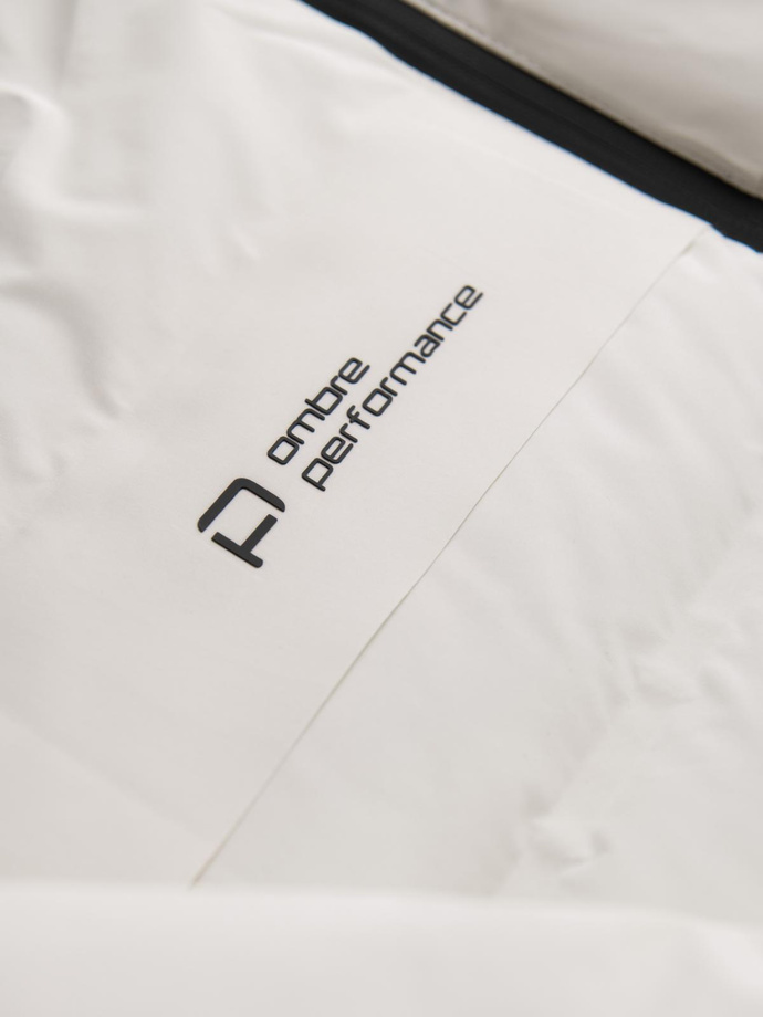 Men's winter jacket with detachable hood - cream V2 OM-JAHP-0150