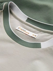 Men's t-shirt with elastane with colored sleeves - green V5 OM-TSCT-0176