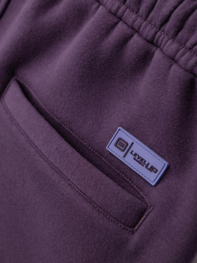 Violetinės spalvos šortai su raišteliu juosmenyje V13 OU-SRBC-0101