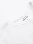 Men's SLIM FIT t-shirt with elastane and print - white V2 OM-TSBC-0222