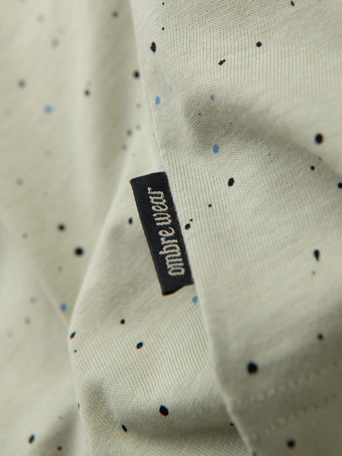 Tricou din bumbac imprimat cu decolteu rotund - negru V2 OM-TSFP-0225