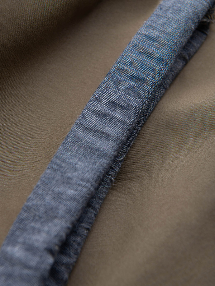 Pantaloni pantaloni scurți chinos pentru bărbați cu întoarcere contrastantă - olive V2 W421