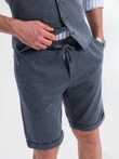 Pánský elegantní komplet vesta + šortky - tmavě modrý V1 Z112