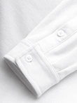 Men's knitted SLIM FIT long sleeve shirt - white V1 OM-SHCS-0177 