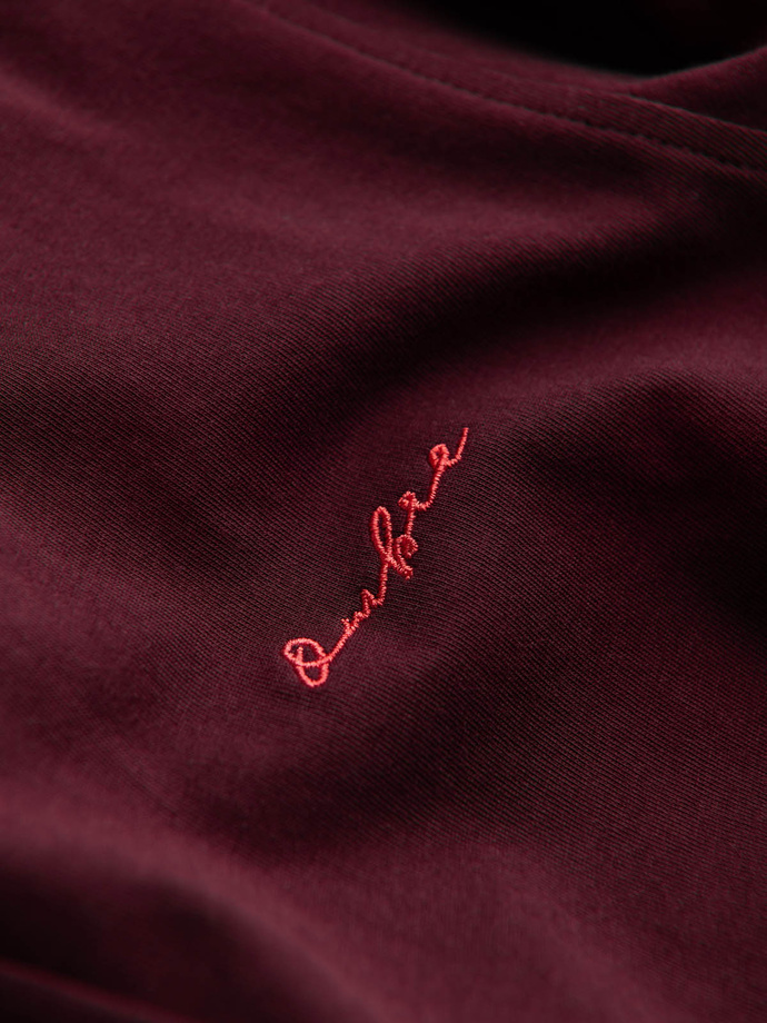 Cămașă bărbătească din bumbac REGULAR din tricot jerseu simplu - maro V3 OM-SHCS-0138