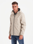 Men's SOFTSHELL jacket with fleece center - sand V4 OM-JANP-0137