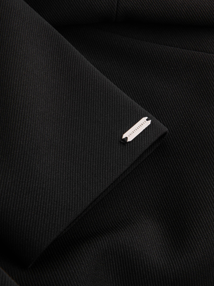 Men's hooded coat in fine pinstripe - black V2 OM-COSC-0112