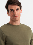 BASIC men's cotton sweatshirt set BASIC sweatshirt + joggers - olive V2 Z84
