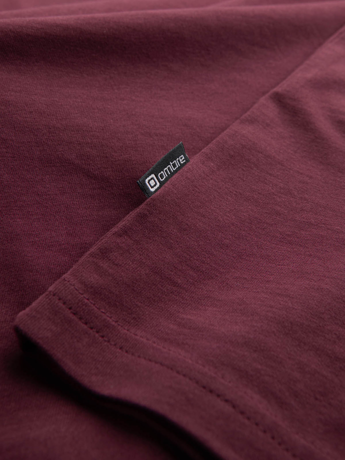 Tricou cu buzunare din bumbac Ombre Streetstyle pentru bărbați - maro V3 OM-TSCT-0108